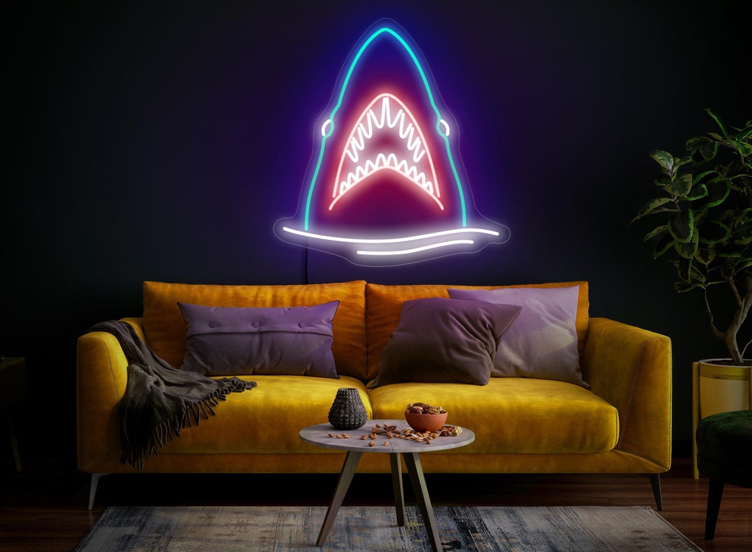 Shark Led Sign Shark Neon Sign, Shark Led Sign, Jaws Neon Sign, Sea Animal Neon Sign ...