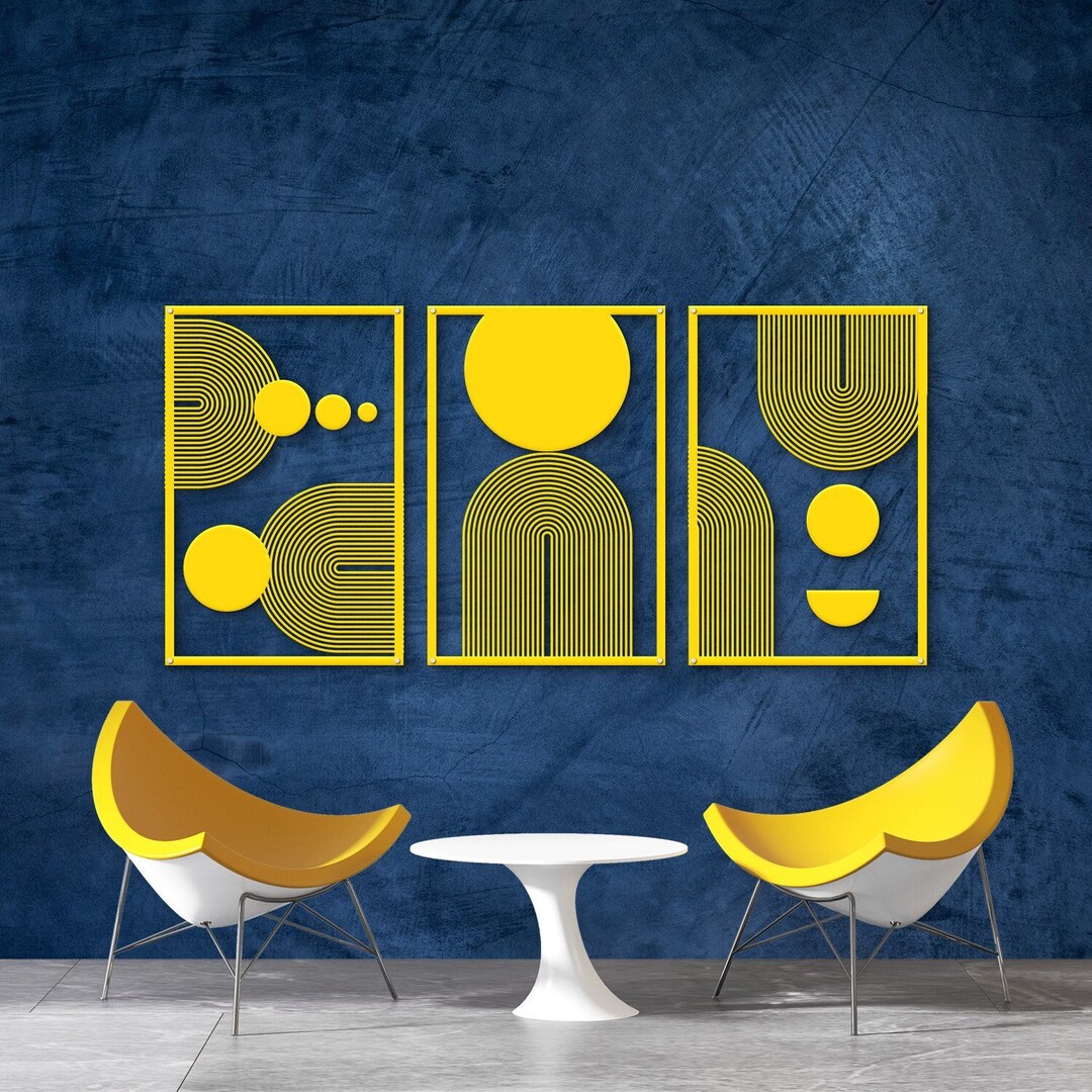 Abstract Wall Decor Living Room, Abstract Wall Art Set of 3, Abstract