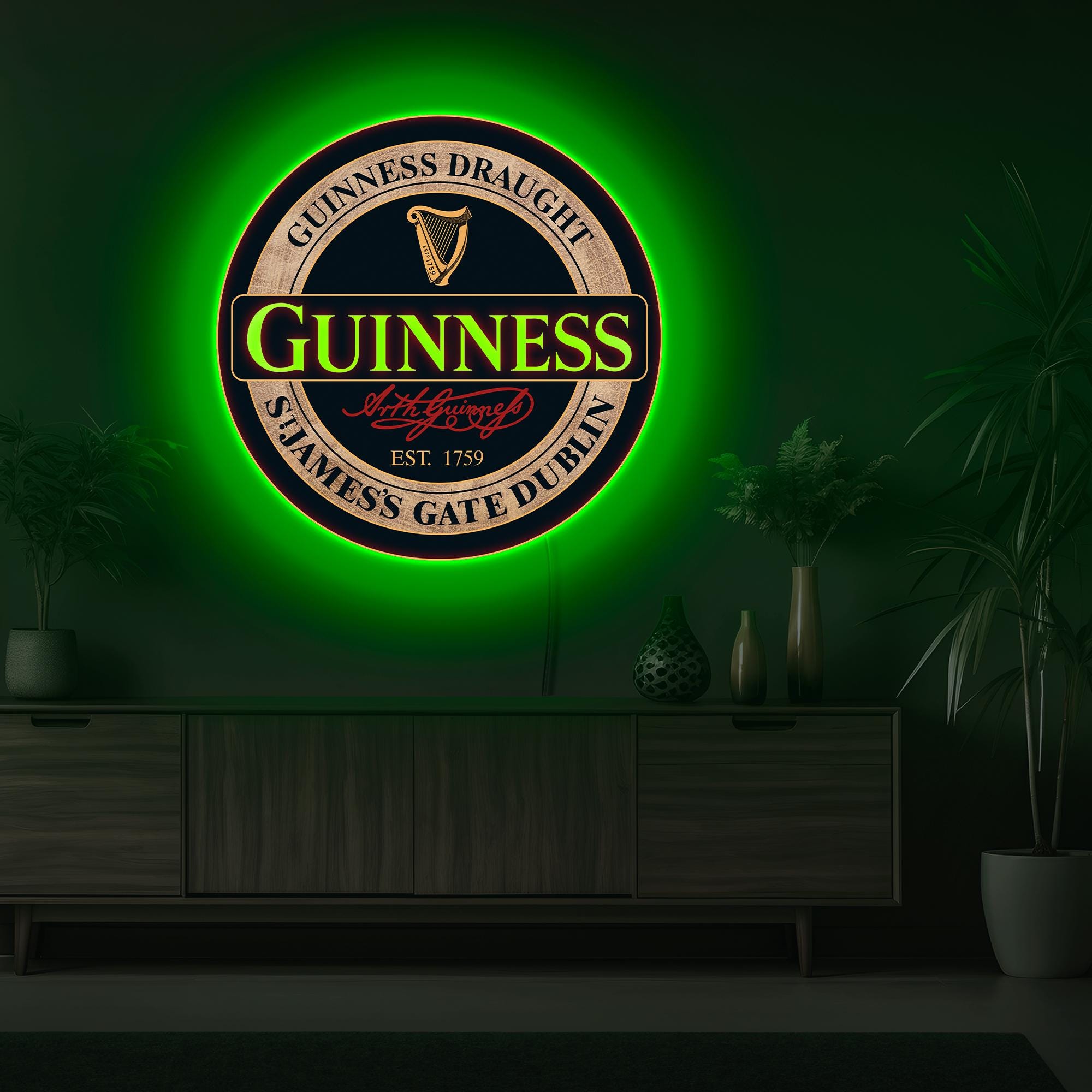 ギネスビールネオンサイン パネルサイン GUINNESS ギネスビール LED、ギネスネオンサイン、ギネスロゴ装飾、ギネス