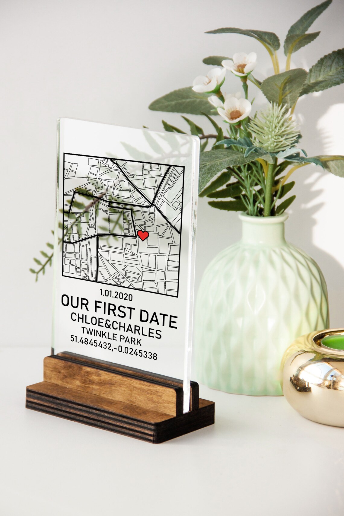 Personalized Acrylic Map Our First Date Map Our First Date Etsy
