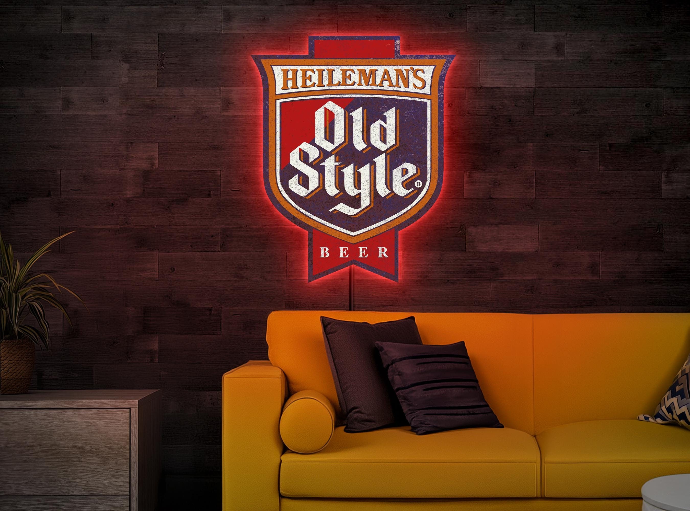 Heileman's Old Style Neon Sign, Old Style Beer Sign, Beer Neon