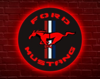 フォード マスタング ネオン サイン 看板 MUSTANG 本物ネオン管 Amazon.com: Neonetics Ford Mustang Red Neon Sign measures 24