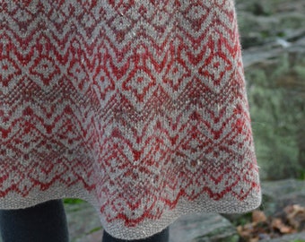 Skirt Knitting pattern, Knit Skirt Pdf Tutorial, Easy to knit skirt PDF tutorial, To fit Small, (Medium, Large), Colorwork Knitting Pattern