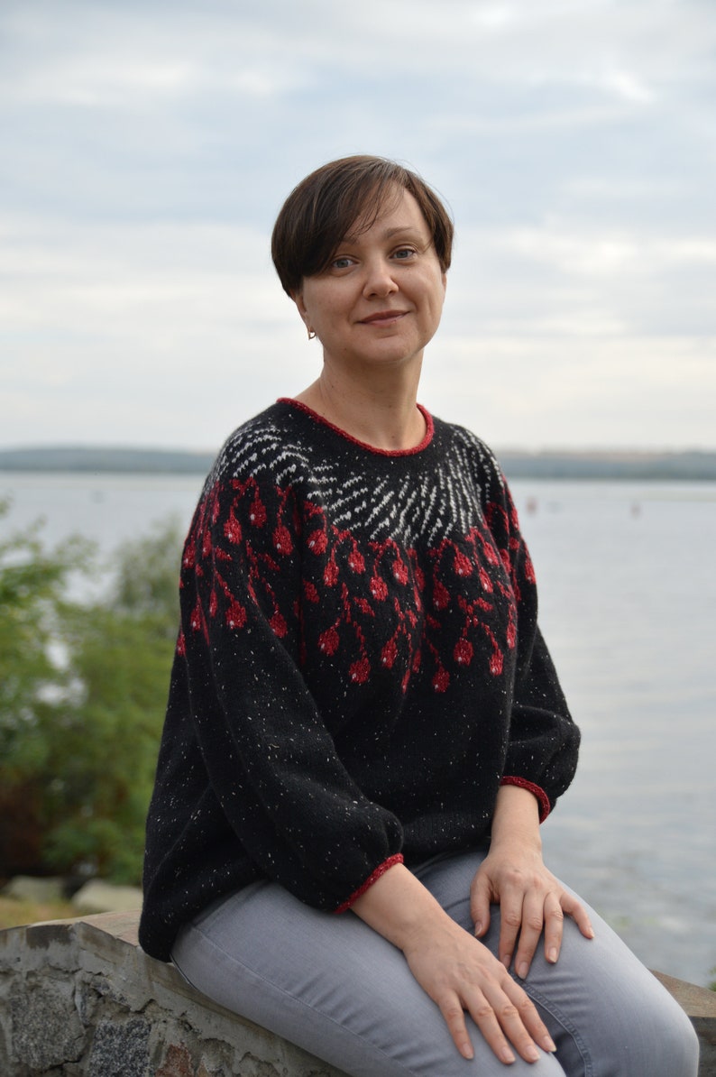 Nordic Fair Isle Pattern Round Neck Sweater