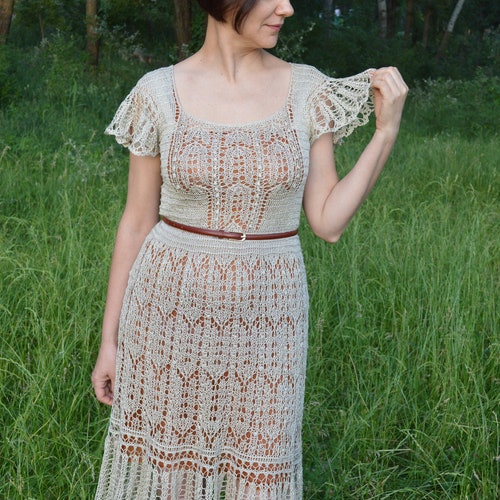 Dress Knitting Pattern Knit Dress PDF Summer Dress. Beach Etsy