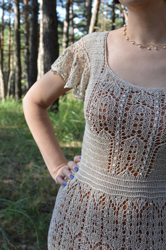 Dress Knitting Pattern, Knit Dress PDF, Summer Dress. Beach Dress PATTERN,  Sexy KNIT Dress for Beach Wedding, Lace Knit Dress Pattern. - Etsy