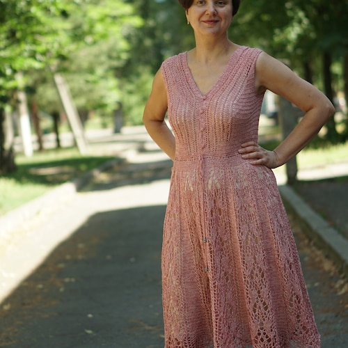 Dress Knitting Pattern Knit Dress PDF Summer Dress. Beach Etsy