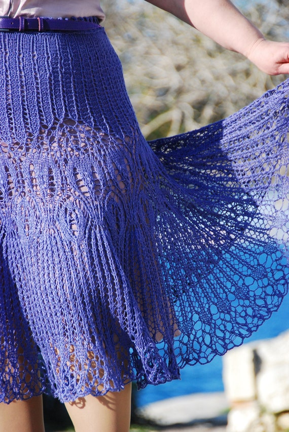 Lace Long Skirt Knitting Pattern/ Seameless & Top-down/ Easy