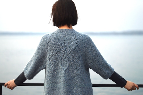Knitting Pattern for Women's  Cardigan Women Jacket Moss stitch Cables Knitting Pattern for Women's Cable  Cardigan INSTANT DOWNLOAD PDF