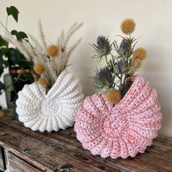 Nautilus Shell crochet basket