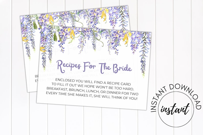 Free Bride Recipe Printables