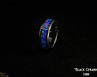 Handmade Lavender Galaxy Wedding Ring • Custom Opal Gemstone Jewelry • Gift for Him or Her
