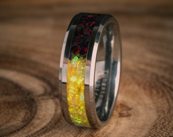 Non-Binary Pride Ring • Handmade Custom Opal Gemstone Jewellery •LGBTQ+  Perfect Gift For Him / Her/ Them•