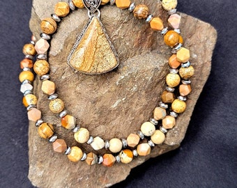 Imagen Jasper 925 colgante colgante collar es imagen Jaspe y hematita de plata