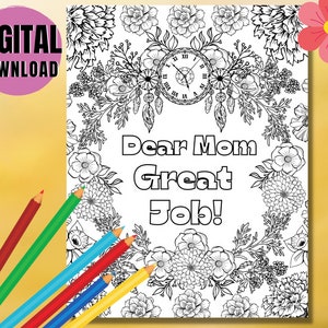 Funny Mother's Day Printable Coloring Pages, World Okayest Mom Coloring ...