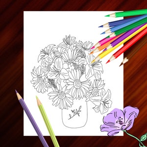 Beautiful Flowers Printable Coloring Book: Stress Relief & Recharge with 40 Stunning and Easy Flower Arrangements, and Designs for Adults image 5