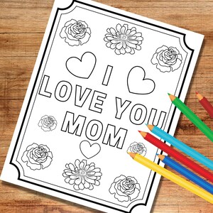 Mother's Day Coloring Pages For Kids, Printable Coloring Pages, Mother's Day Party Activety, Printable Mother's Day Cards image 7