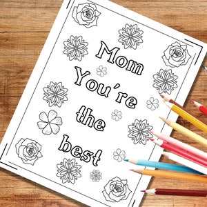 Mother's Day Coloring Pages For Kids, Printable Coloring Pages, Mother's Day Party Activety, Printable Mother's Day Cards image 4