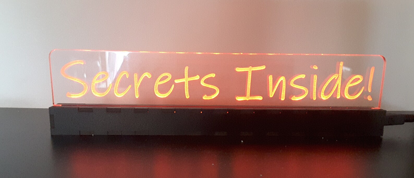Etched Perspex sign/night light with edge illumination custom Etsy