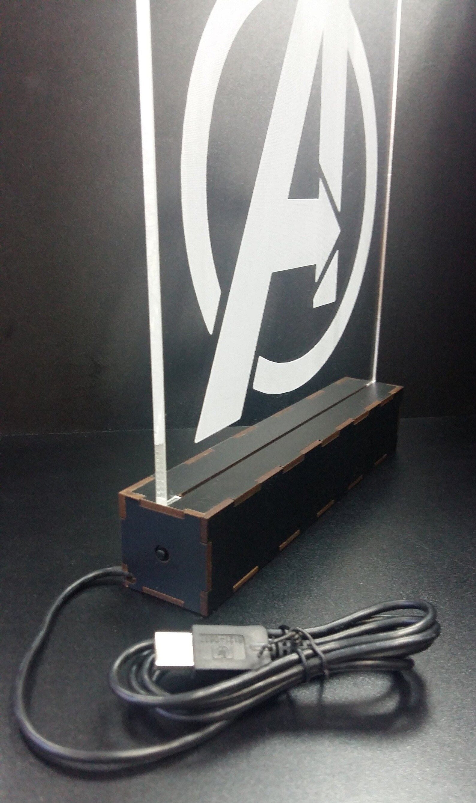 Etched Perspex sign/night light with edge illumination custom Etsy