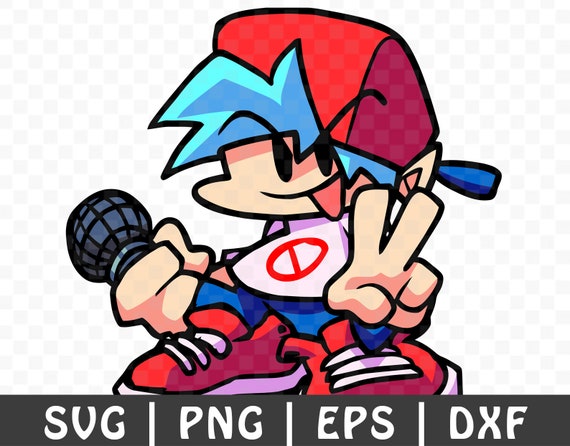 Boyfriend Friday Night Funkin Fnf Png Svg Eps Dxf Digital Etsy