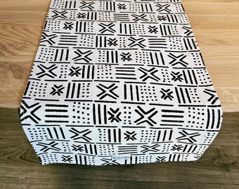 Set of 2 Table Runners | 160cm | 180cm | 200cm | African Print "Mudcloth" Bogolan Inspired Print | Made from 100% African Print Fabric