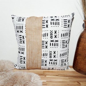 16"x16" African Print, Mudcloth Inspired Print Boho Cushion Cover 100% Cotton Wax Ankara Fabric