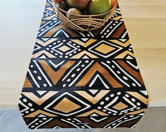 Table Runner | 160cm | 180cm | 200cm | African Print "Mudcloth" Bogolan Inspired Print | Made from 100% African Print Fabric