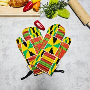 1pc Cute Flower Print Green Anti-scalding Oven Mitt, Silicone Oven Glove  For Kitchen