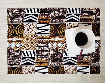 Handmade Set of 4 | 8 Placemats | 32cmx42cm | Bohemian Inspired Washable Placemats | 100% Cotton Placemats.