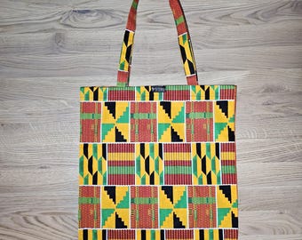 Handmade African Print Tote Bag | Beach Bag | Shopping Bag