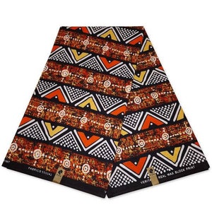 6 Yards | African Print Mudcloth Bogolan Inspired Print Fabric 100% Cotton Fabric