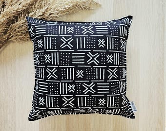 Set of 2 | 4 African Print | 45x45cm | Mudcloth Boho Cushion Cover 100% Cotton Wax Ankara Fabric