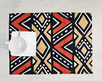 Handmade Set of 4 | 8 Placemats | 32cmx42cm | African Print Inspired Washable Placemats | 100% Cotton Placemats.