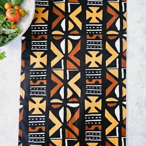 Handmade African Print Mudcloth Bogolan Inspired Print Table Runner Made from 100% African Print Fabric image 3