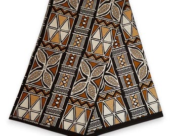 12 Yards | African Ankara Print Mudcloth Bogolan Inspired Print Fabric 100% Cotton Fabric.