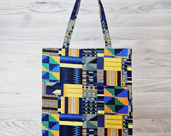Handmade African Print Tote Bag | Beach Bag | Shopping Bag