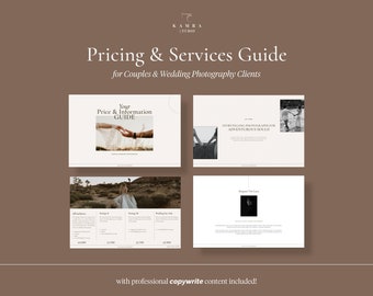 Wedding Photography Guide Template with content, Wedding Guide, Canva Template, Wedding Welcome Guide,Photography Pricing Guide,Client Guide