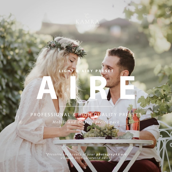 Wedding presets, Lightroom presets, mobile presets, airy presets, desktop presets, bright presets, moody presets, warm, aesthetic presets