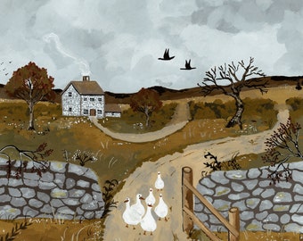 8x8 print van originele kunstwerken *Goose on the Loose*