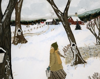 Sap Season | 8x8” print | winter art
