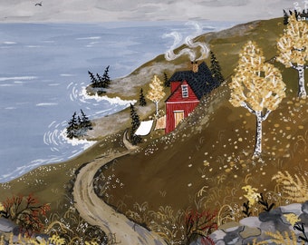 Zuckerhut Bucht | Küstenkunst | gemütliches Zuhause | Herbst