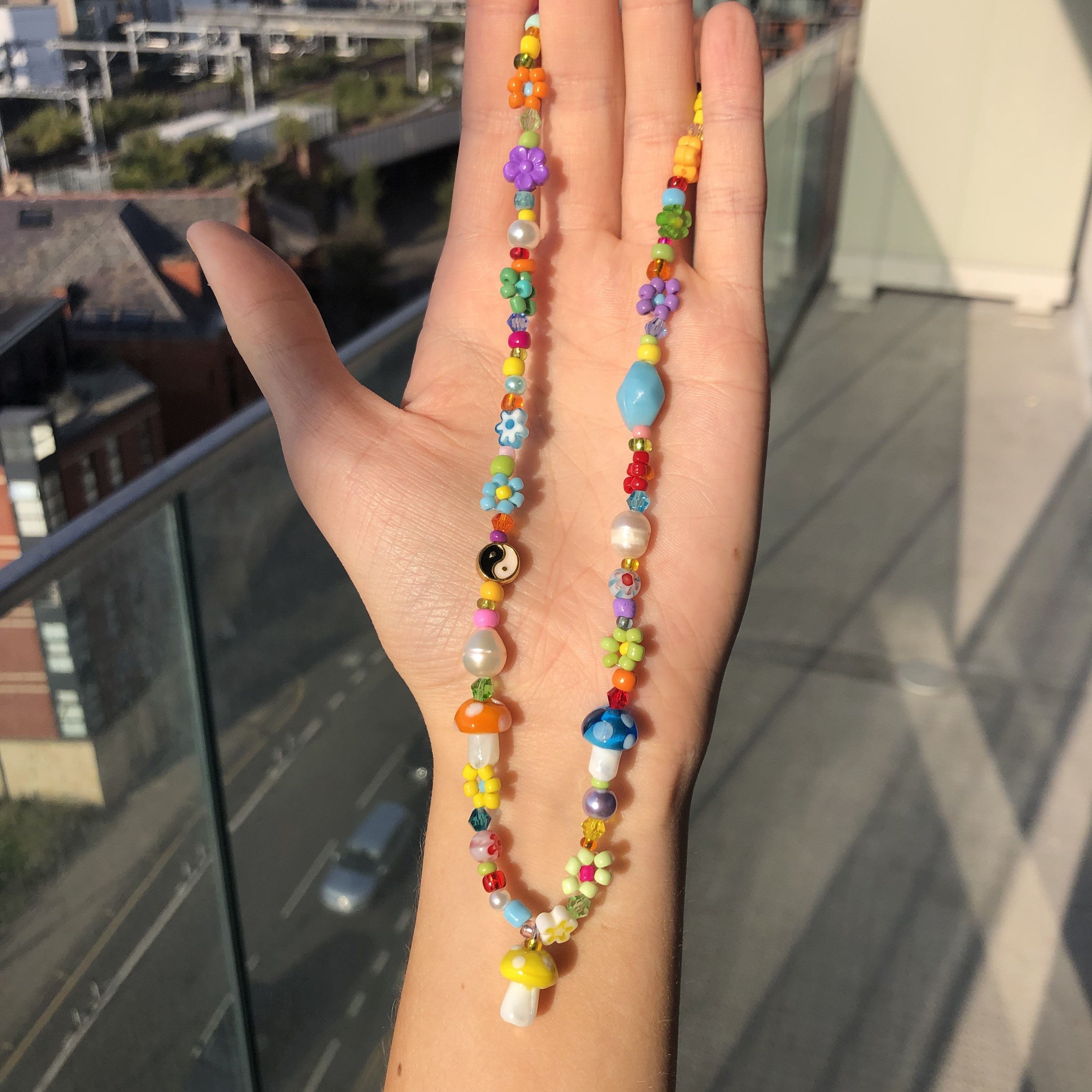 Funky Mushroom Beaded Necklace - Etsy UK