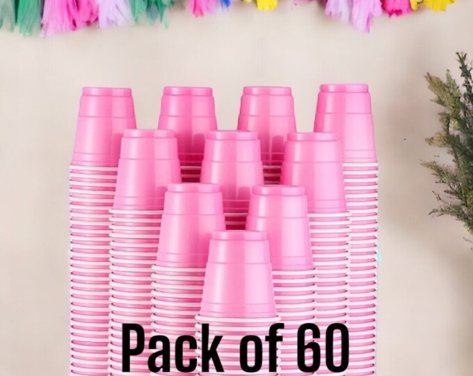 Set of 24 Pastel Pink Party Cups 9 Oz. Gender Reveal Etsy