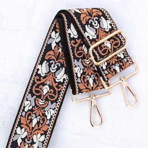 Messenger Strap For Bag, Woven Embroidered Purse Strap, Crossbody Strap for Bag, Adjustable Shoulder Strap, Guitar Strap For Handbag