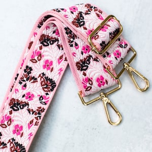 Floral Bag Strap, Messenger Bag Strap, Crossbody Purse Strap, Purse Strap Replacement, Adjustable Strap For Bag, Guitar Strap For Handbag