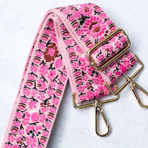 Messenger Bag Strap, Crossbody Purse Strap, Floral Bag Strap, Purse Strap Replacement, Adjustable Strap For Bag, Guitar Strap For Handbag