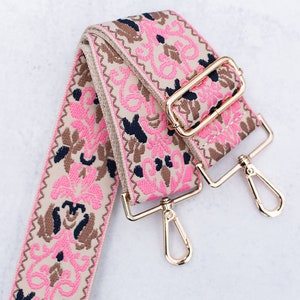 Woven Embroidered Purse Strap, Adjustable Shoulder Strap, Guitar Strap For Handbag, Crossbody Strap Replacement, Messenger Strap For Bag