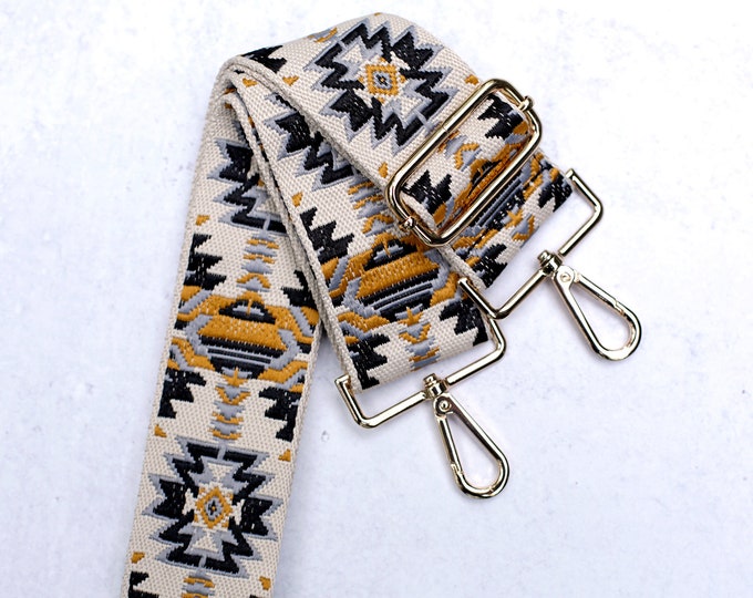 Messenger Bag Strap, Purse Strap, Guitar Strap Handbag, Southwestern Crossbody Bag Strap, Purse