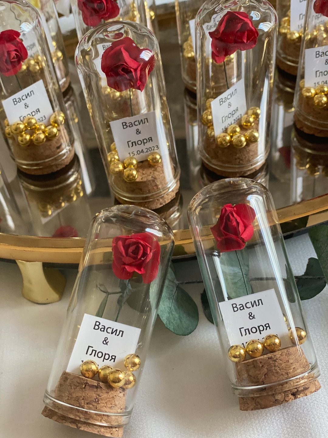 Beautiful Rose Dome Wedding Guest Favors, Rose Bridal Favor, Rose Dome